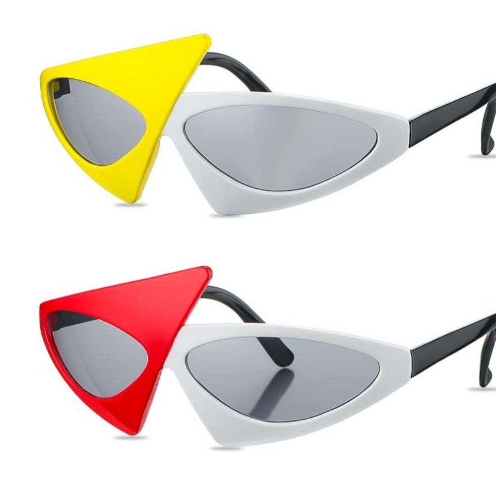 80's Outfit, 3 Pairs Geometric 80's Sunglasses, and 1, 80's Costume Shirt, M